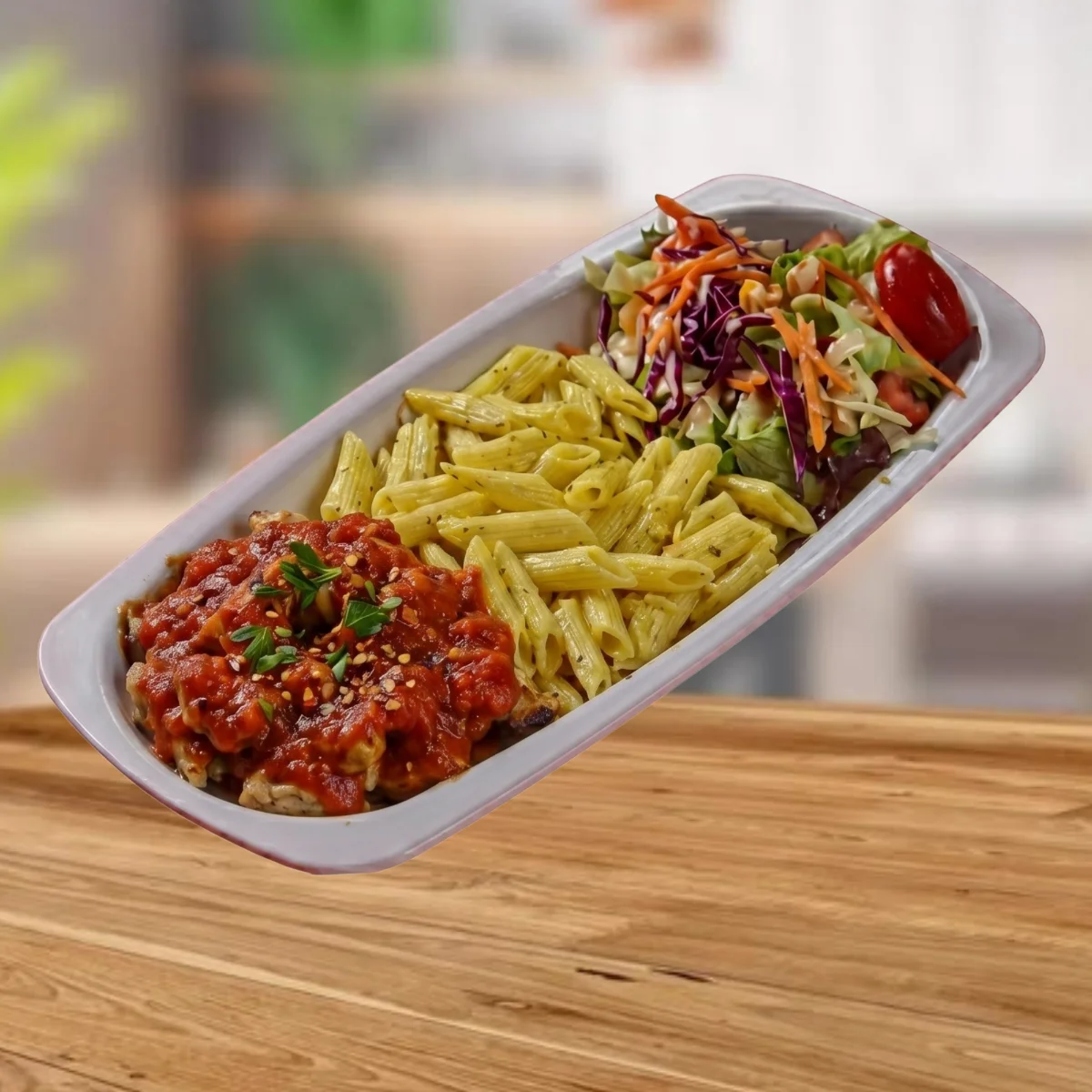 Arabiatta Soslu Tavuk Salata Makarna